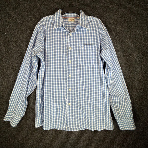 Dockers Other - Dockers Mens XL Blue White Gingham Chk Long sleeve Button Down Shirt Anchor Logo